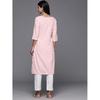 Libas Women's Cotton Woven Design Straight Kurta (26669_Peach