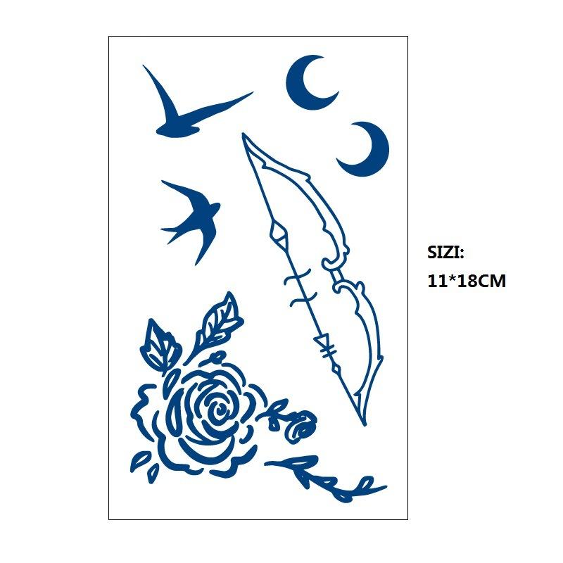 Emmy Naklejka Tatuaż Ziołowy Stopniowa Zmiana Geometryczny Gwieździste Niebo Łańcuch z Gwiazd Trwały Nieodblaskowy Naklejka Transferowa Wodna