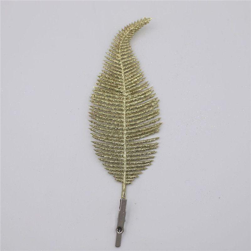 X6 Christmas Tree Decoration Clip On Feather Glitter Baubles Xmas Ornament 22cm