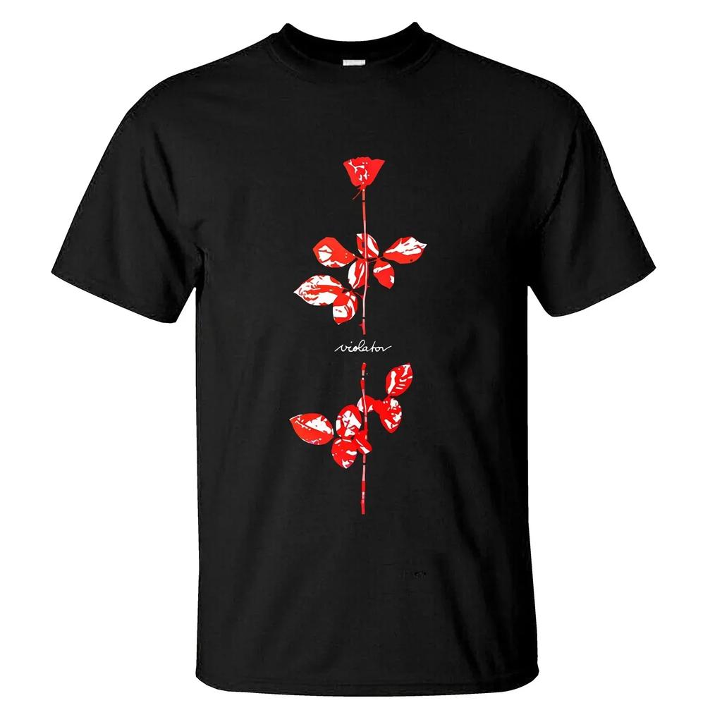 2024 Amazing Tee Men Rose Tops Black By Depeche Mode T Shirt Casual Oversized Double-sided Male Casual Graphic Streetwear Unisex