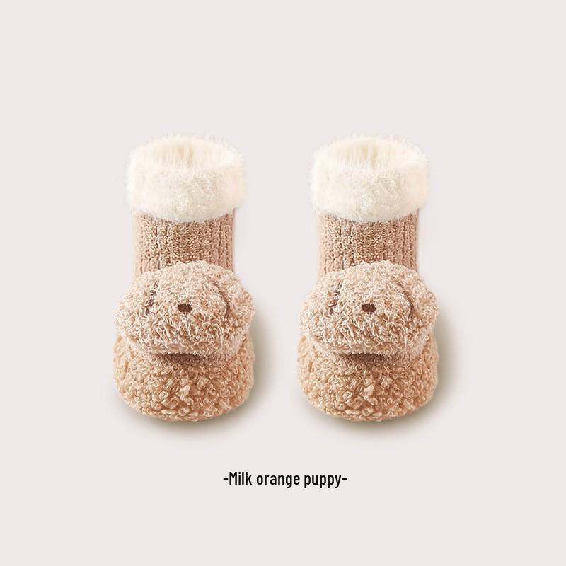 Cartoon Infant Non-Slip Mid-Calf Winter Socks - Thick & Warm Floor Shoes