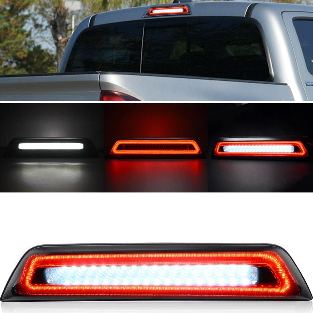 Tacoma LED 3rd High Mount Stop Lamp Lights for T0YOTA Tacoma 2016 2017 2018 2019 2020 SR SR5 TRD Pro Sport Smoked Lens Red/ White LED Third Brake