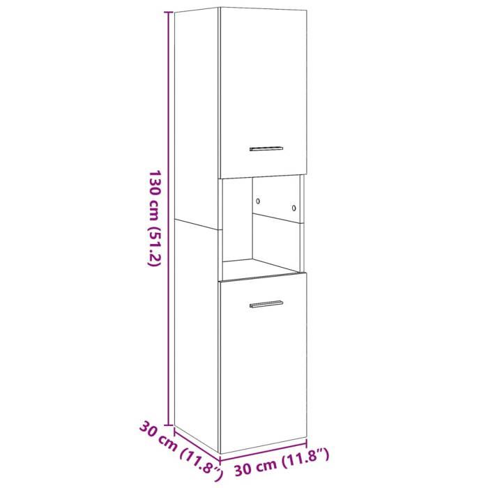VidaXL Armoire de salle de bain suspendue gris béton bois d'ingénierie 856220