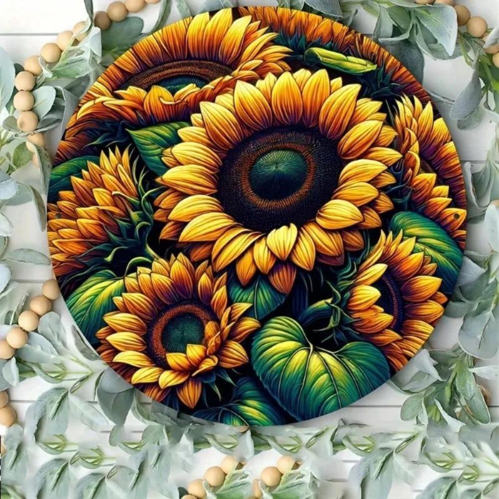 Metal Tin Sign Circular Wall Art Home Decor Thanksgiving Halloween Gift