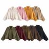 Women's Suede Texture Effect Loose Version of Fashion Lapel Shoulder Bomber Jacket