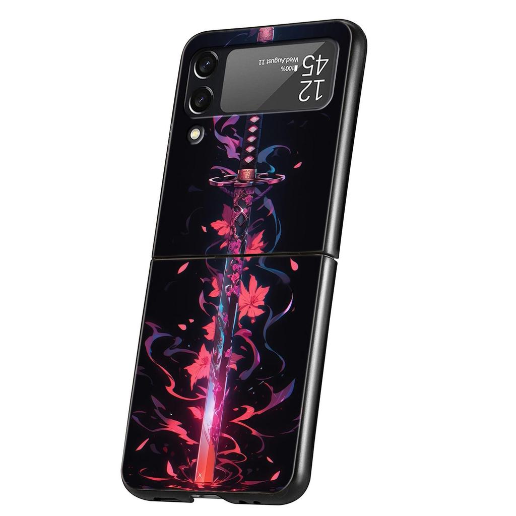 Das Schwert Kreatives Muster Harte PC-Handyhülle Für Samsung Galaxy Z Flip 7 6 5 4 Schwarze Hülle Für Galaxy Z Flip 3 Faltbare Schale