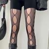 Summer Fishnet Women Tights Hollow Out Thin Mesh Pantyhose Female Gemoetric Hole Design Y2K Sexy Bottom Stockings Woman Hosiery