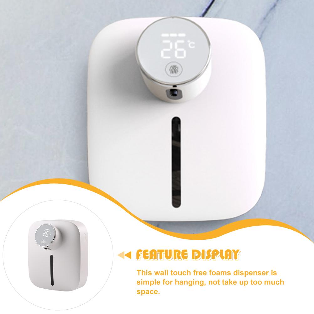 Dispenser di Sapone Automatico Ricaricabile Nero Pompa a Mano ABS Montaggio a Parete Senza Contatto