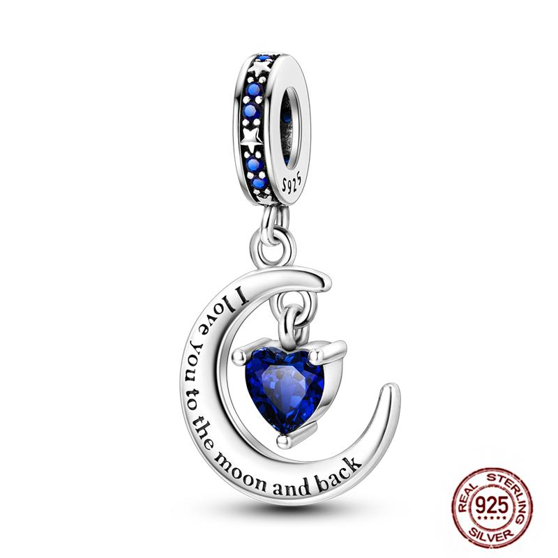 Blue Series Charms Plata Copper Evil Eye Moon Airplane Dolphin Sea Turtle Love Mini Beads For Bracelet Diy Jewelry