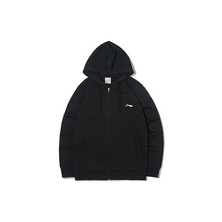 Li Ning Sweatshirts Men s Black Hooded Moderate Regular AWDS523-1 XL