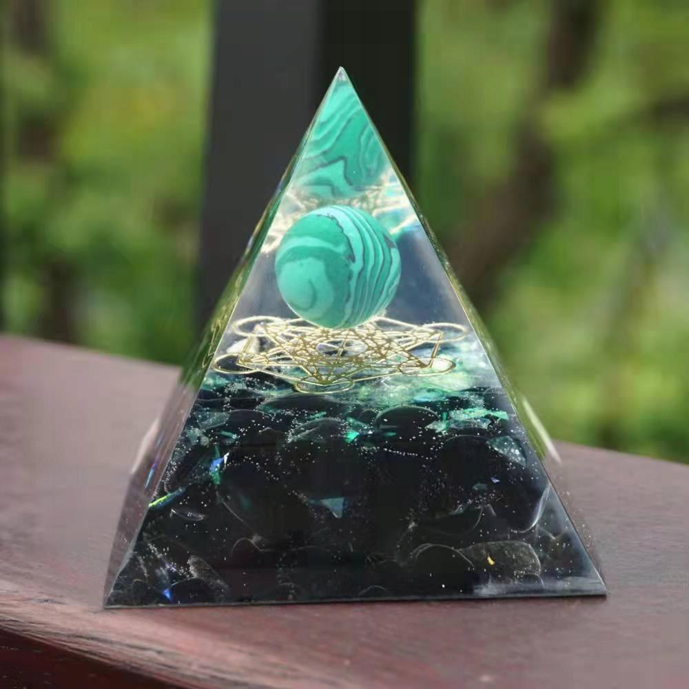 Lamp Pyramid Crystal Stones Amulet Gift Led Base 5Cm
