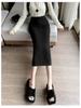 Women's 2025 Pink Wool High-Waist A-Line Midi Skirt for Autumn and Winter