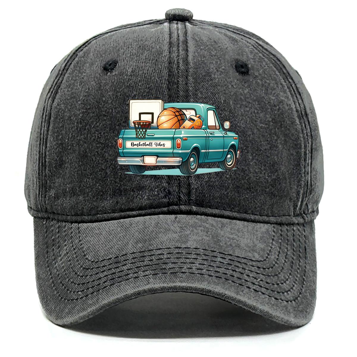 

Автомобильная баскетбольная стойка принт Регулируемая бейсболка, Спортивная спортивная шляпа Головной убор Мешковатая Простая Потертая Снэпбек бейсболка as the picture чёрный