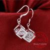 Koreanische 925 Sterling Silber Romantische Quadrat Kristall Vintage Lange Quaste Baumeln Ohrringe Für Frauen, Verlobung, Hochzeit Schmuck