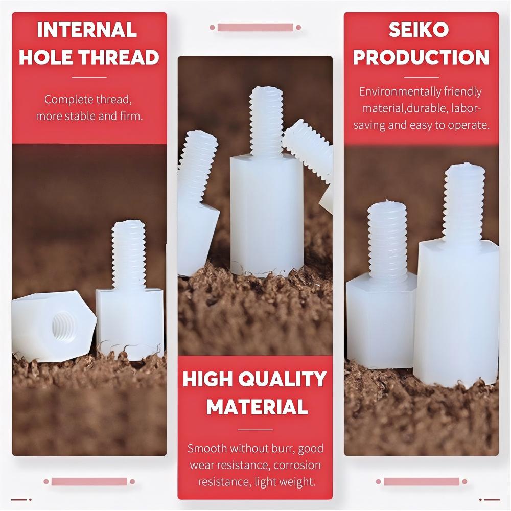 25Pcs White Nylon Single Head Fastener Durables Multi-Purpose Hardware Accessories