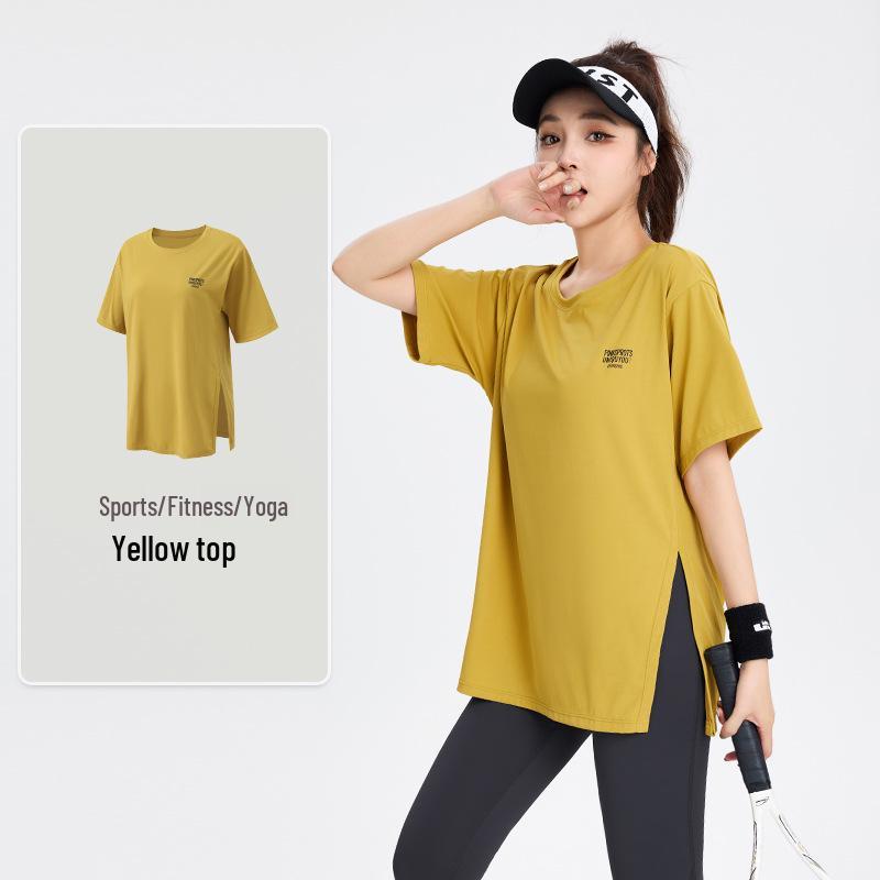 

Женский нейлоновый комплект для йоги больших размеров из ледяного шелка - Свободная быстросохнущая одежда для фитнеса для летнего бега (До 200 цзиней) XXXL