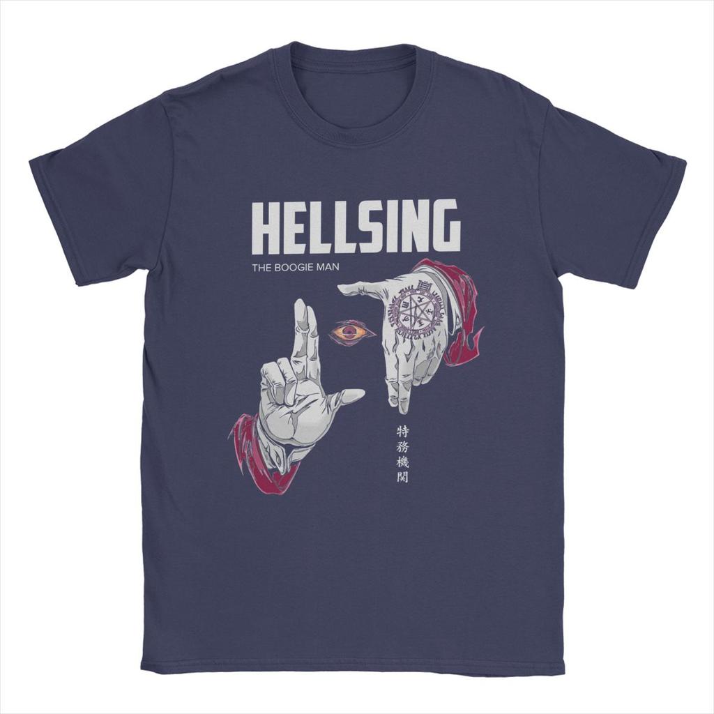 Casual Hellsing The Boogies Man T-Shirt for Men Crewneck 100% Cotton T Shirt Short Sleeve Tee Shirt Adult Tops