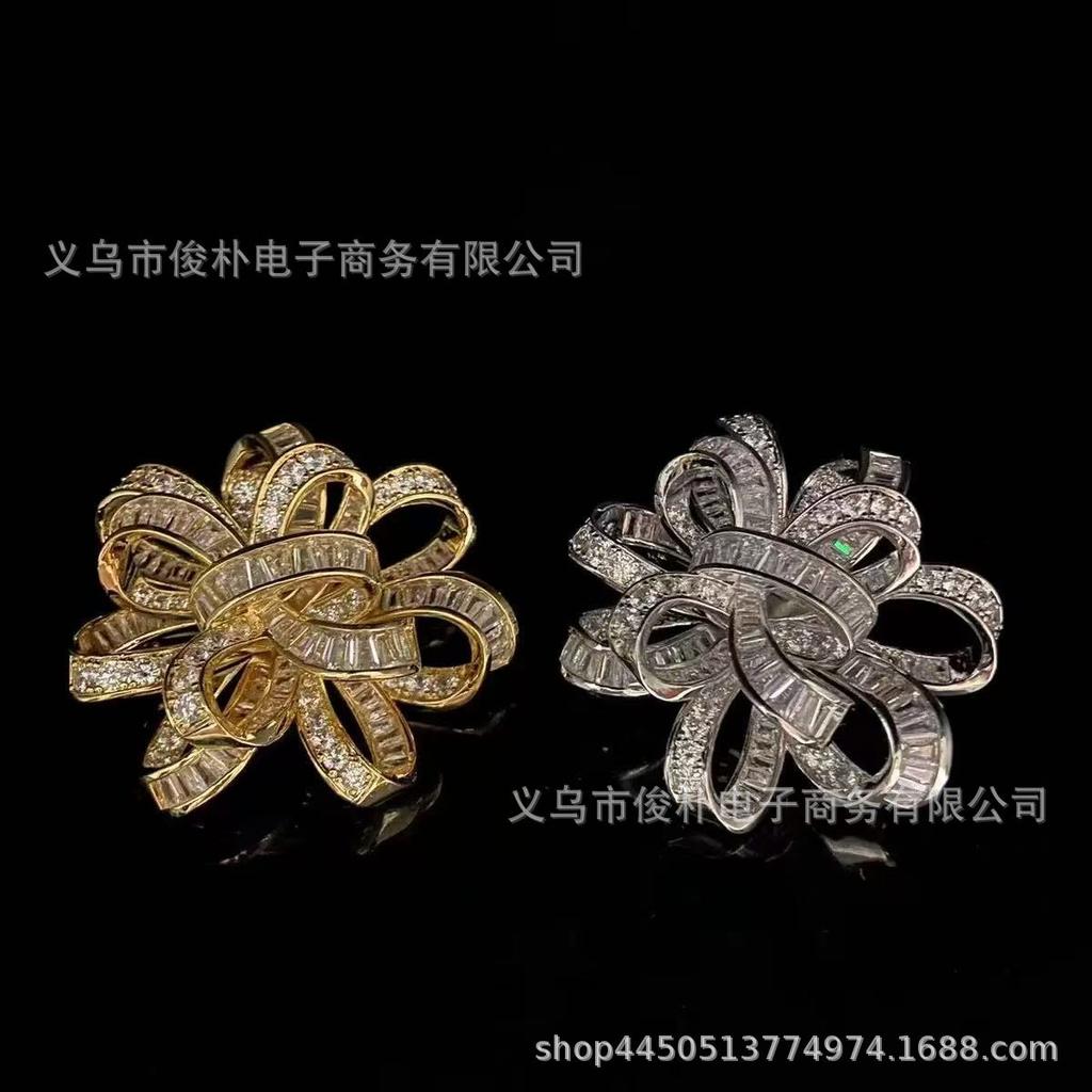 French haute couture large bow brooch corsage elegant suit pin high-end exquisite luxury pin accessories