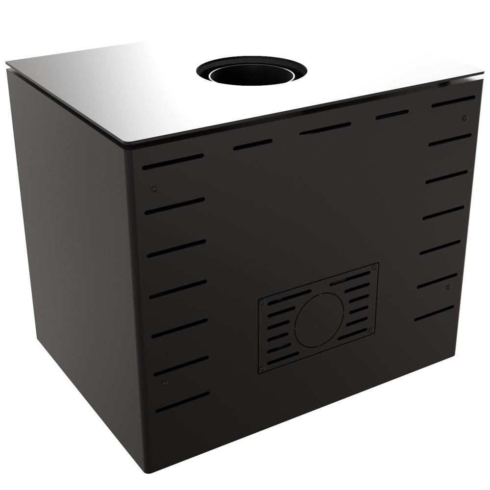 Wood burning steel stove KRATKI KARI 70 Ø 150 8 kW black thermotec self closing door