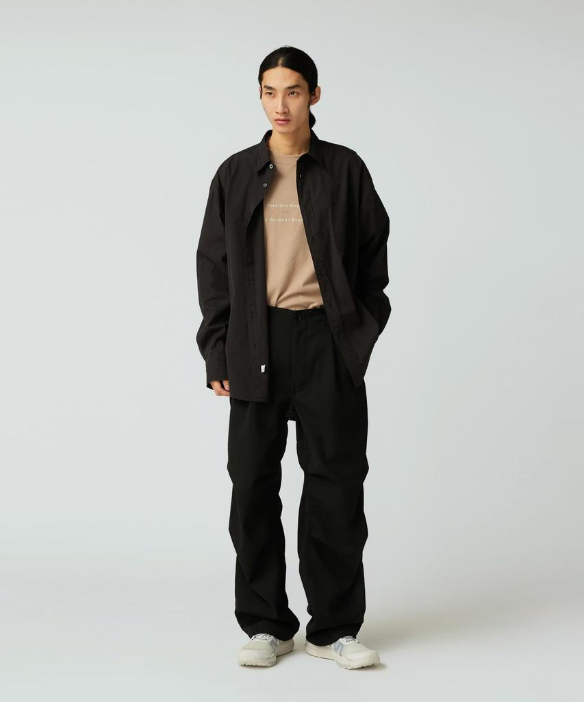 Snow Peak Organic Cotton Shirt Long Size Black SH-25AU003, Sleeve, Men's/Women's, L,