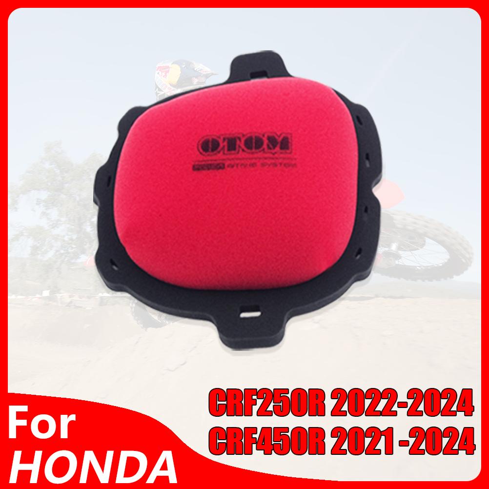OTOM Motorcycle 2021-2024 Air Filter Cleaner For HONDA CRF250R CRF250RX CRF450RX CRF450RWE Bikes Sponge Element Dual Foam Layer