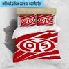 3PCS Red White Mainz Pattern Bedding Set,Including 1pc Duvet Cover And 2pcs Pillowcases Perfect for Bedroom, Dormitory, Fan Christmas Gift