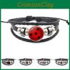 Exquisite Naruto Sharingan Leather Bracelet Alloy Plated Anime Punk Style Jewelry