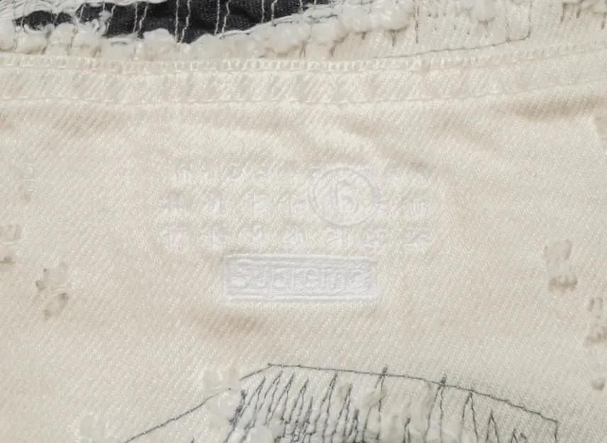 Supreme x MM6 Maison Margiela Distressed Loose Fit Selvedge Jean "White"