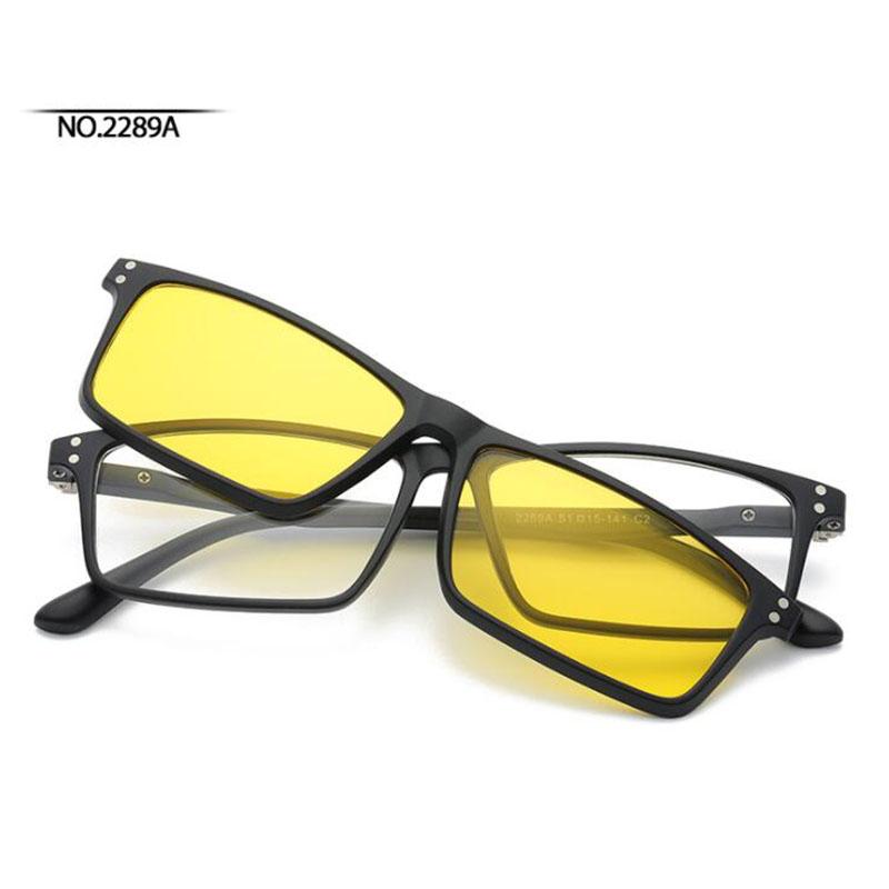 

2289 Magnet Clip Square Myopia Glasses 0 -0.5 -1.0 -2.0 To -6.0 And Hyperopia Sun glasses +0.5 +1.0 +2.0 To +6 0