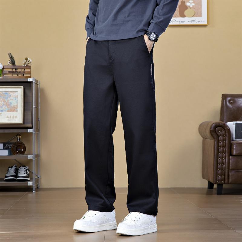 Autumn and Winter New Casual Pants Men's Loose Straight Business Pants Men's Pants Trendy Green Versatile Drape Trousers