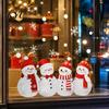 Snowman Glass Decals 1/2 Sheets Christmas Window Cling, Cartoon Decorative Holiday Decorations Sticker, Waterproof Static Decal for Winter Party