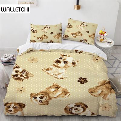 Cute Cartoon Animal Duvet Cover Dog Bedding Set Twin Full for Kids Girls Gift Room Decor Microfiber Comforter Cover Pillowcase