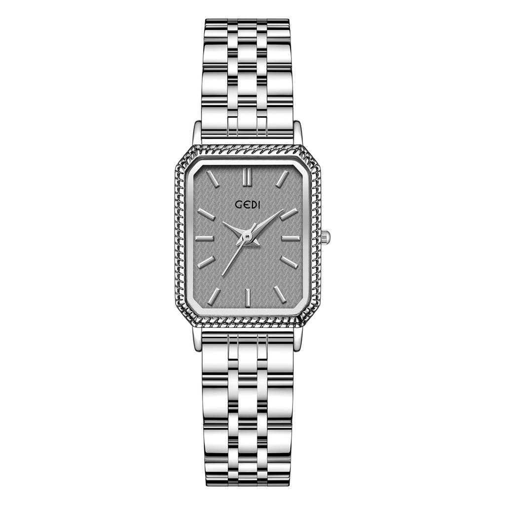 Europäische und Amerikanische Minimalistische Metall-Quadratuhr, Retro-Damenuhr mit Quarzwerk