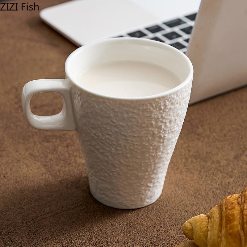 Rock Pattern Mug Creative Ceramic Breakfast Milk Cup Office Large Capacity Water Cup Afternoon Tea Coffee Cup Home Drinking Set