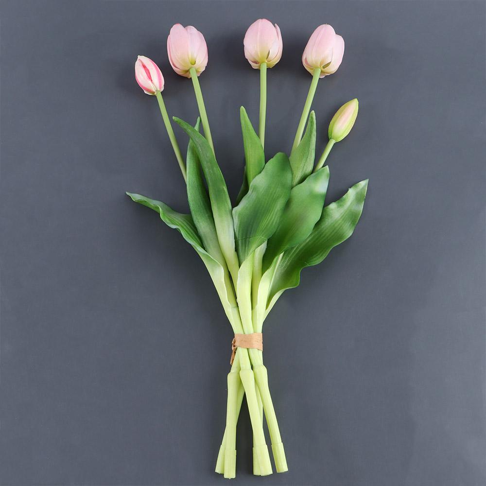Simulation Flower Bridal Hand Flowers Bouquet Fake Flower Home Decoration Artificial  Tulips Flower