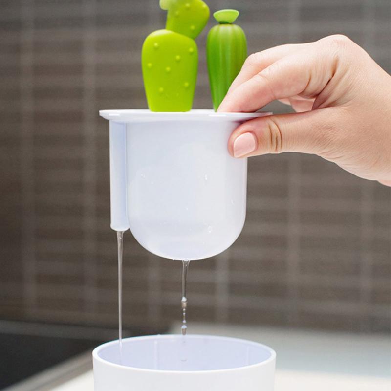 4Pcs Bottle Brush Cleaning Set Cartoon Cactus Baby Bottle Brush Kit Long Handled Water Bottle Cleaner Home Glasses Cups Straws