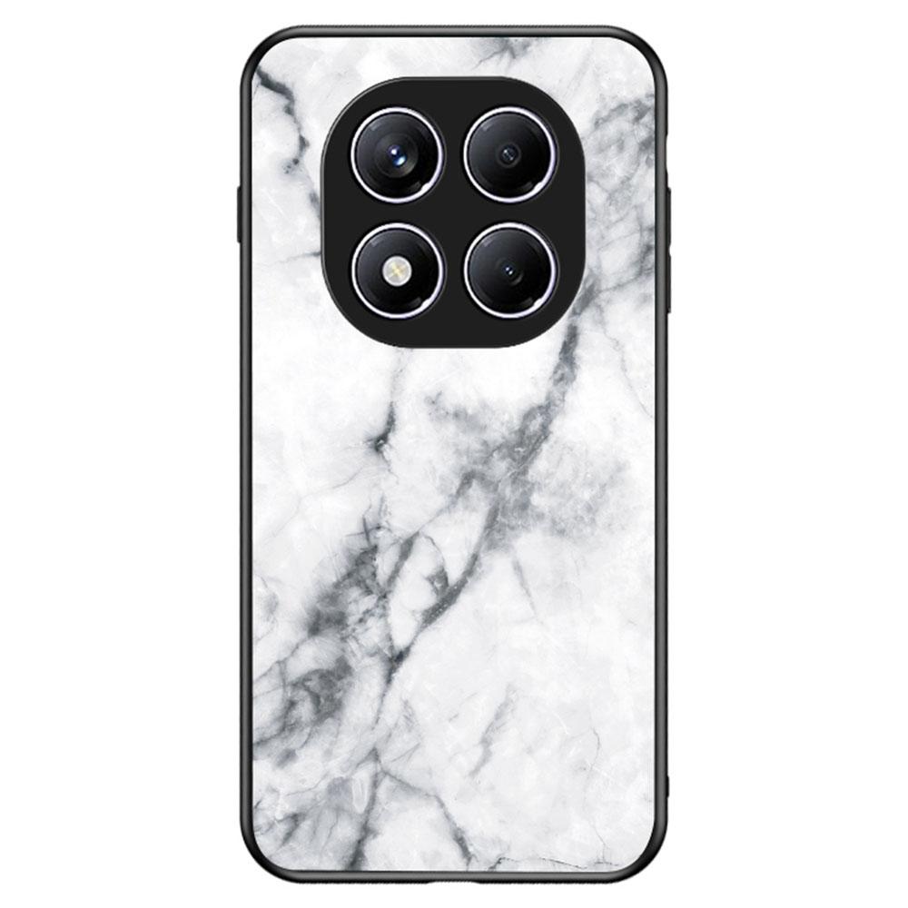 For Xiaomi Redmi Note 14 Pro 4G Case Marble Pattern Tempered Glass+PC+TPU Protective Phone Cover