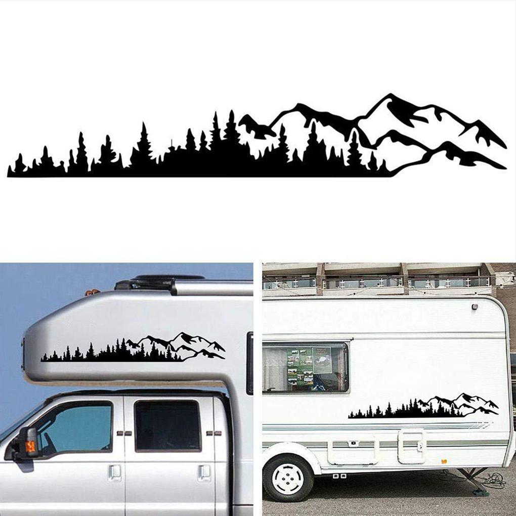 2piece Fashionable Mountain Forest Vinyl Car Stickers Easy To Install PVC Strong Adhesive Unique