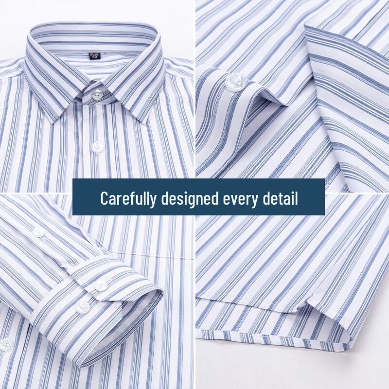 MUSHILANG Men's Striped Linen Cotton Modal Casual Shirt