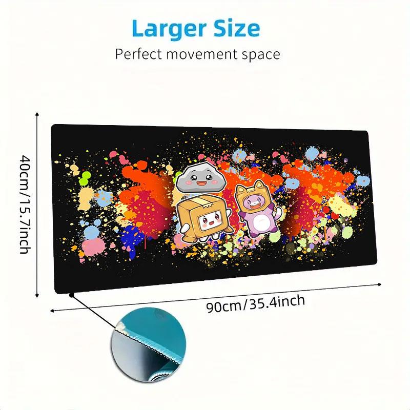 Colorful Characters Large Size Mouse Pad Large Gaming Table Cushion Nonslip Laptop Tablet Big Mousepad Xxl Mat Mini PC Playmat With Lock edge