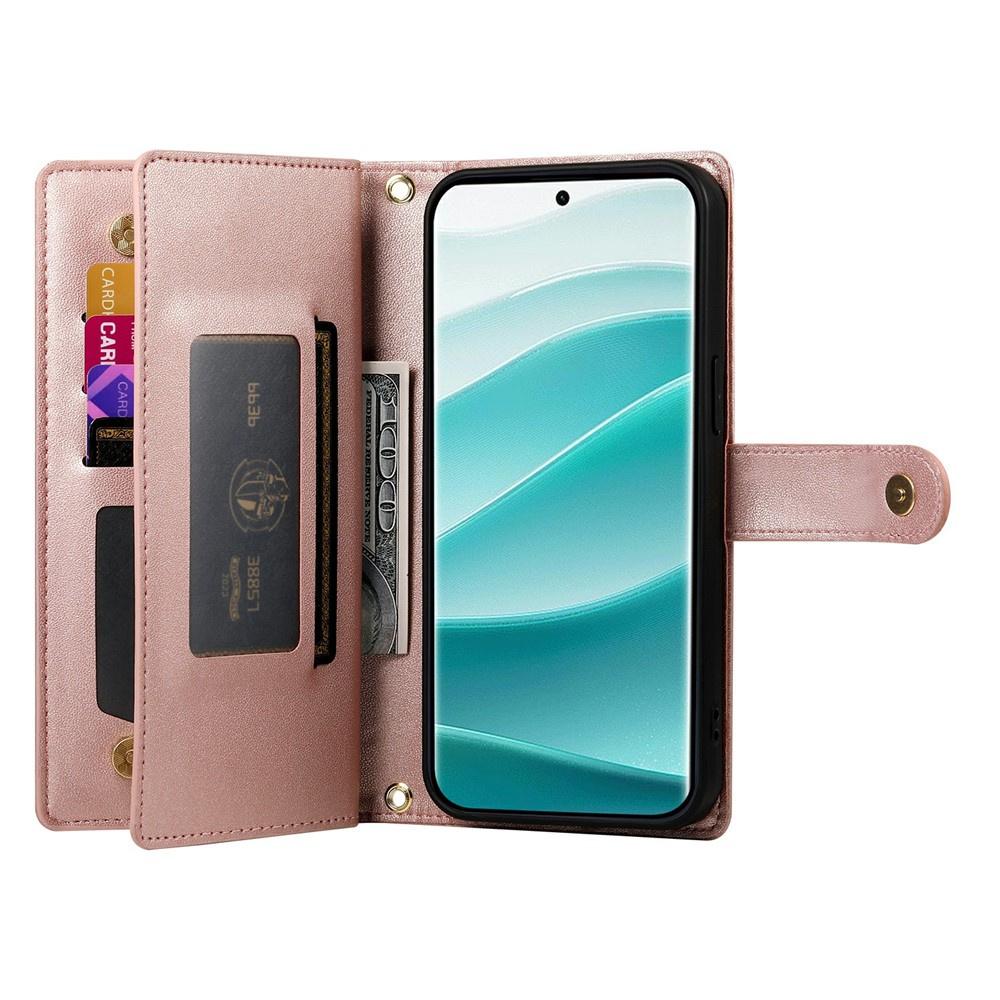 Flip Case for Xiaomi Redmi Note 15 Pro 5G, Wallet Zipper Pocket, Pink