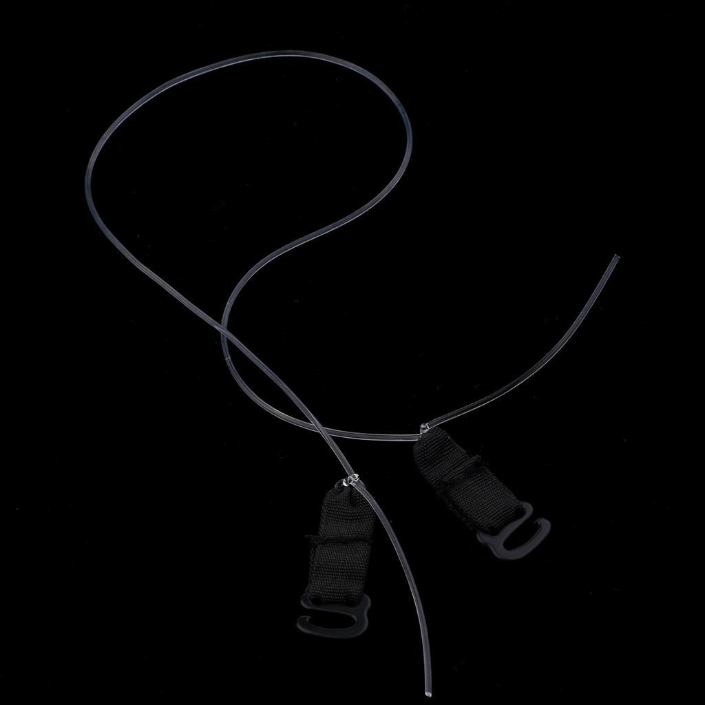 3 Pairs Black Elastic Fish Line Nylon Wire Hook For Hair Extensions Hairpieces