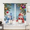 2pcs Cafe Curtains Christmas Snowman Snowflake Half Blackout Curtain For Bedroom Living Room Window Kitchen Office Home Kitchen