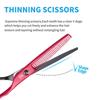 SANGELAR 6 Inch Hair Scissors for Red and Black Hair Flat Scissors, Thinning Scissors, Be Your Own Barber, Trim Bangs DIY Hairstyle