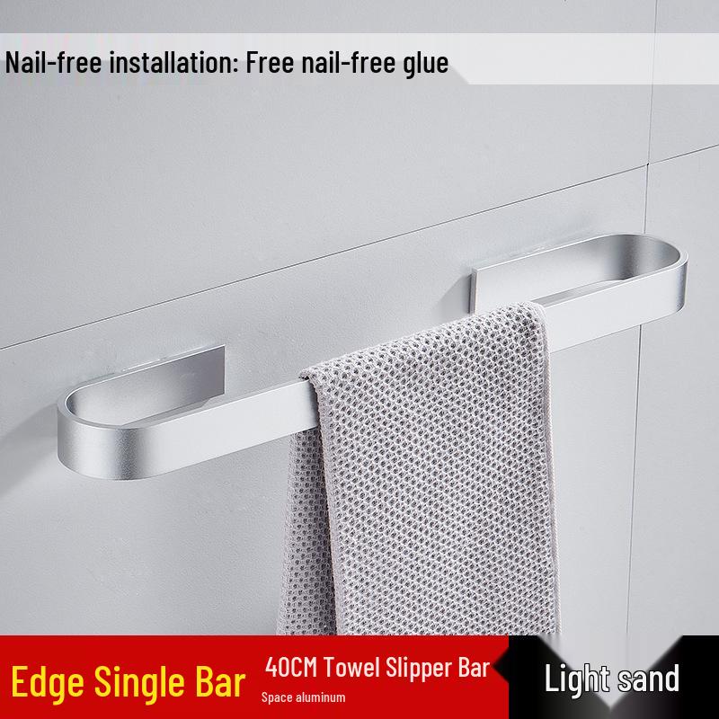 Jessite No-Drill Wall-Mounted Aluminum Towel and Slipper Rack