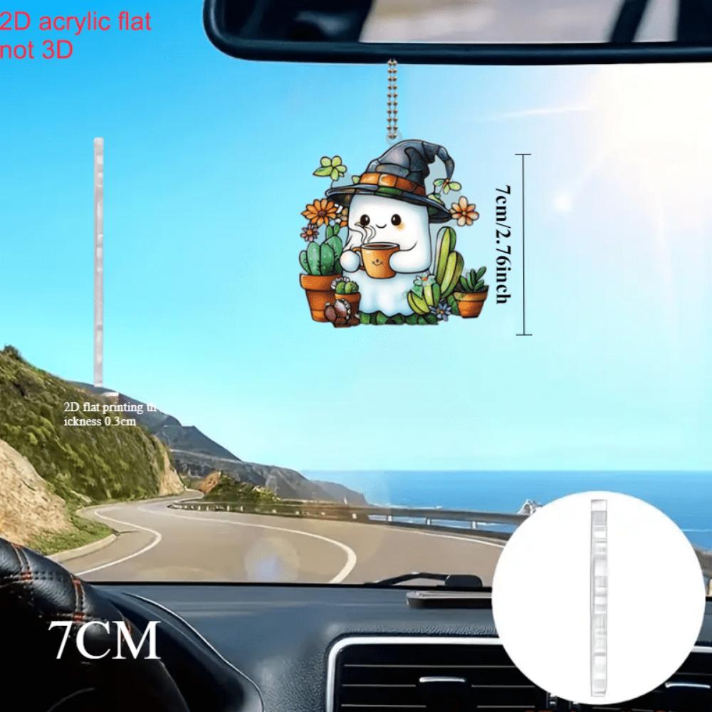 

Плоские 2D Хэллоуинские украшения на окна, милые привидения, кофе и Хэллоуин, домашние и для вечеринки по случаю дня рождения, подвесные украшения, подарок для родственников и друзей S