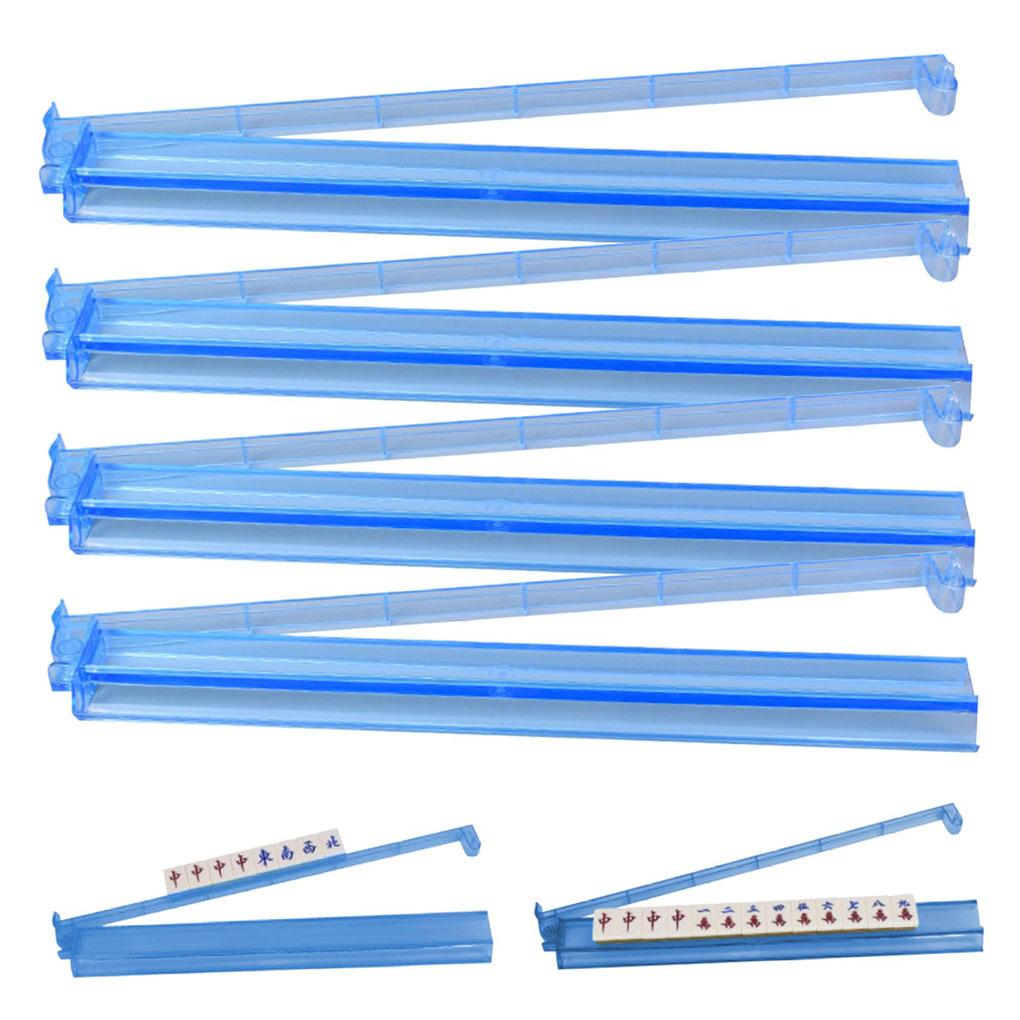 4pcs Transparent Acrylic American Mahjong Racks Pushers Set Western Mahjong Accessories Mah Jong