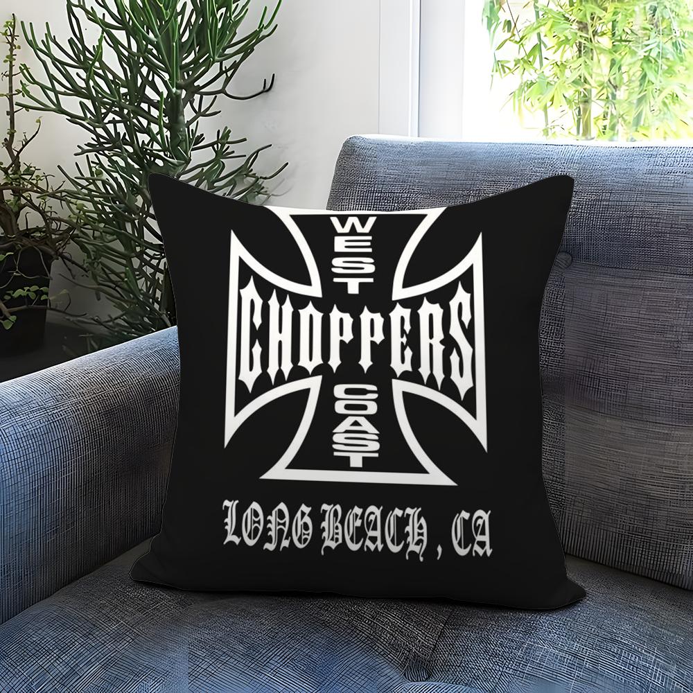 W-West Coast C-Choppers Cushion Cover Comfortable Reversible Pillow Cover Ideal for Car Sofa Bedroom & Beyond