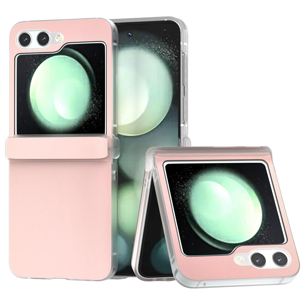 For Samsung Galaxy Z Flip5 5G Case Hinge Protection Leather+PC Anti-Slip Phone Cover