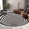 Stereo Vision Carpet Round Black White Living Room Mat 3D Illusion Vision 3D Carpet Home Decor Carpet